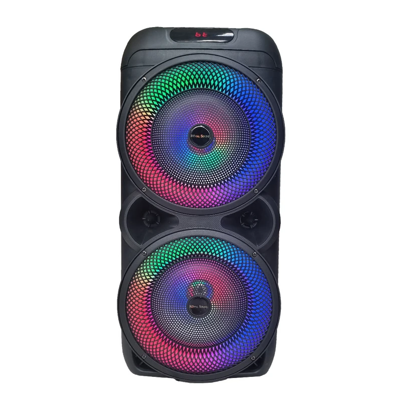 اسپیکر بلوتوثی رویال ساند مدل RS-D33 با صدای پرقدرت، طراحی ایستاده و نور RGB مناسب باشگاه و مهمانی