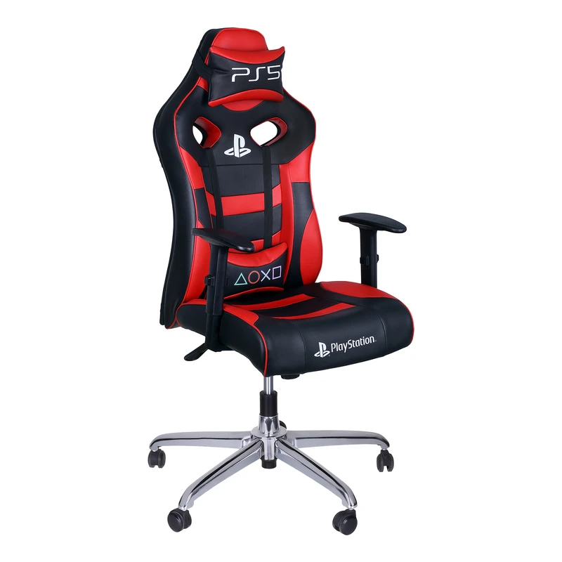 صندلی گیمینگ مدل PS5 با طراحی مشکی و سفید، پشتی بلند و فرم مدرن مناسب برای گیمرهای کنسولی