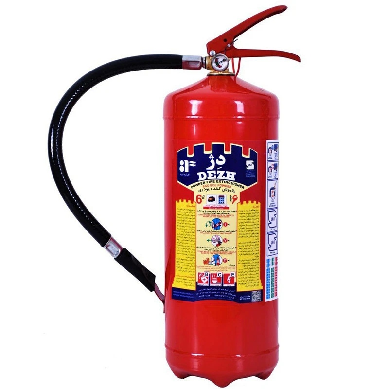 کپسول آتش‌نشانی دژ پودر و گاز 6 کیلویی با فشارسنج مناسب منزل، دفتر و پارکینگ