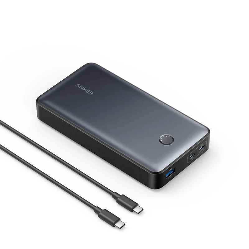 پاوربانک انکر PowerCore 537 ظرفیت 24000 میلی‌آمپر ساعت مناسب شارژ لپ تاپ گوشی و تبلت با فناوری شارژ سریع و پورت USB-C