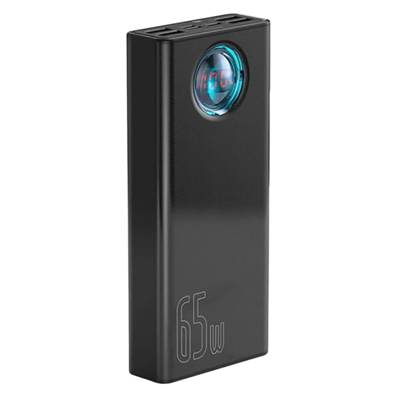 پاوربانک باسئوس BS-30KP365 ظرفیت 30000 میلی‌آمپر ساعت با نمایشگر دیجیتال مناسب شارژ لپ تاپ سبک گوشی و تبلت در سفر و استفاده طولانی‌مدت